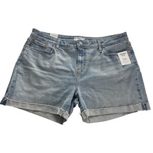 Denizen from Levis Womens 5" Shorts Size 18 W34 Mid-Rise Cuffed Stretch Blue A20